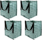 DURASACK Heavy Duty Storage Tote Bag 22-Gallon, Gingham Green, Pack of 4 by DURASACK