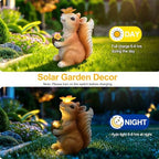 Solar Squirrel Garden Decor with Glowing Butterfly & Flower Outdoor Statue - Image 2