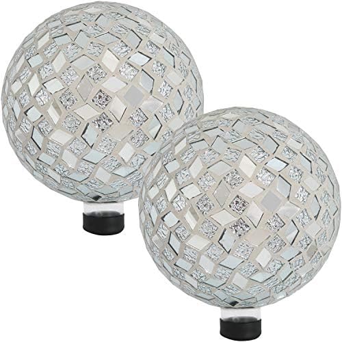 Sunnydaze 10" Mosaic Glass Gazing Ball for Garden, Globe for Outdoor Decor by SunnydazeDecor