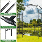 Garden Arch Trellis, 7.9FT Metal Arbor Archway for Climbing Plants Outdoor - Image 2
