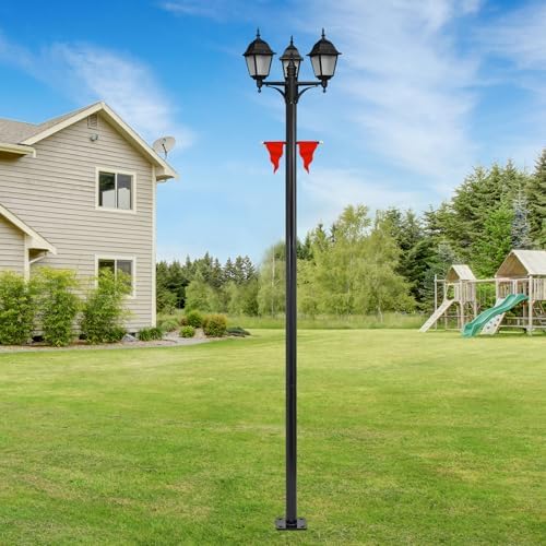 Outdoor Lamp Post,9.84FT Galvanized Steel Light Post,Street Light Pole - Image 2