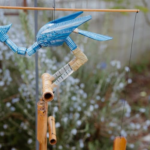 Cohasset Gifts Bamboo Wind Chimes | Natural Soothing Melodic Tones | Wood Outdoor Home Decor for Patio or Garden | Thoughtful Gift or Hang on Your Own Deck| #147B “Happy” Bobbing Head Bird Wind Chime - Image 4