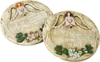 Cottage Garden Angels Walk Beside Us Across Stepping Stones of Life - Multicolor 10 Inch Stone Outdoor Weathered Garden Stepping Stone - Image 2