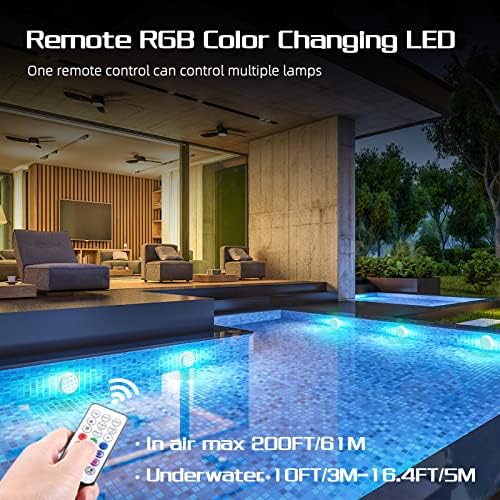 Rechargeable Submersible Led Lights, Pool Lights with Remote, IP68 Full Waterproof Underwater Lights Built-in Magnet 16 Color Changing Floating Lights for Bathtubs, Ponds(4 Pack) - Image 4