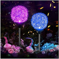 Solar Garden Lights Outdoor, Upgraded Globe Powered Garden Light, Multi-Color Changing LED Solar Stake Lights for Patio Backyard Pathway Party Decoration (Stainless Steel, 2 Pack) by MMHFSolarLightsOutdoor