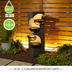 Bumilgar 36.2" H 4-Tier Water Fountain Outdoor Floor Standing, Outdoor Fountains and Waterfalls with LED Lights and Bowls for Garden, Patio, Backyard, Deck, Porch and Home Art Decor - Image 2