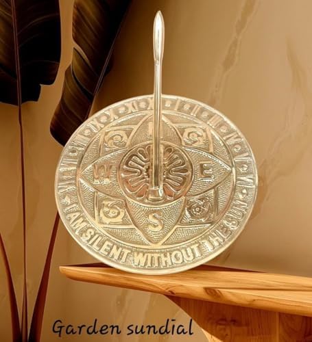 Solid Brass Garden Sundial Clock with Polished Finish & Velvet Storage Case | Decorative Outdoor Sundial for Garden, Patio & Yard | Vintage Nautical Home Décor Gift - Image 3