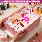 Solar Garden Lights Christmas Decorations 2 Packs Solar Flamingo Light Outdoor Waterproof,Birthday Xmas Gifts for Women Mom,Pink Flamingo Garden Statue Decorative Lights for Yard Art Patio Porch Lawn - Image 4