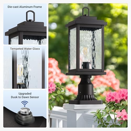 VIANIS Large Dusk to Dawn Outdoor Post Lights, Oil Rubbed Bronze Hardwired - Image 7