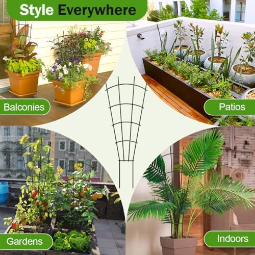 6-Pack Metal Trellis for Potted Plants, 32" Heavy Duty Garden Trellis for Climbing Plants, Rustproof Powder Coated Indoor/Outdoor Trellis for Climbing Vines, Flowers, Houseplants - Image 7
