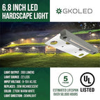 GKOLED Hardscape Light, Paver Wall Lights, 6.8 Inches Step Lighting, Integrated 4W 2700K LED Chips, Solid Powder Coated Die-cast Aluminum Housing, 12V AC/DC, Gray, UL Listed (Pack of 2) - Image 2