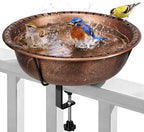 VIVOHOME Deck-Mounted Bird Bath with Adjustable Metal Clamp, Bronze by VIVOHOME
