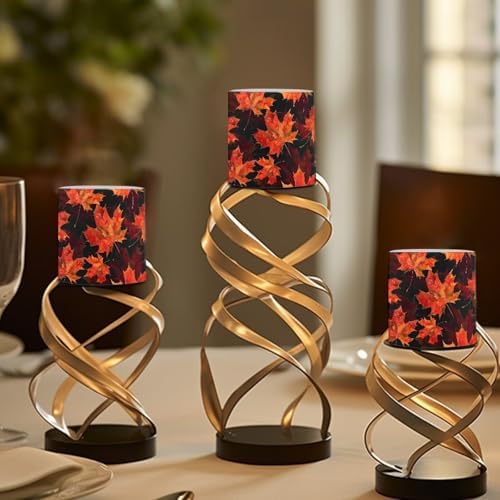 Thanksgiving Maple Leaf Flameless Candles Battery Powered LED Candle with Remote Timer Color Changing Control 4 Pieces Candles for Thanksgiving Decorations - Image 4