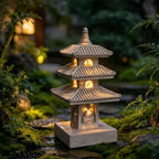 Solar Pagoda Garden Statue with LED Solar Light, 10 Inch Zen Garden Lantern by Unknown