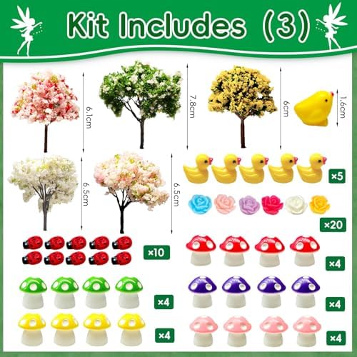 114 Pcs Miniature Fairy Garden Accessories Kit Resin Elves Animal Figurines Decor Micro Landscape Ornaments for DIY Micro Dollhouse - Image 4