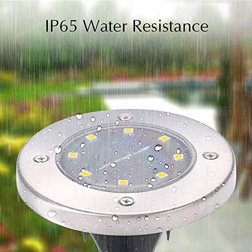 Inground Solar Lights Waterproof Solar Ground Lights Pathway Lights Solar Powered Disk Lights (Green Light, 2pcs) - Image 6