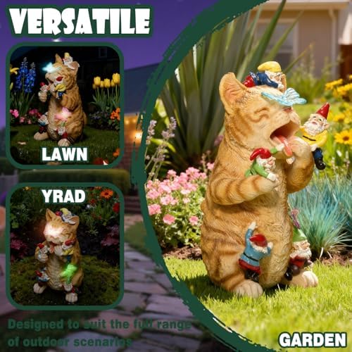 Funny Garden Gnomes Decorations for Yard Statue with Solar Lights - Image 5