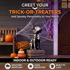 Evergreen Garden Halloween Skeleton Dog, 16" Metal Dog Animal Statue, Indoor and Outdoor Halloween Decoration for Garden Yard Lawn Party - Image 3