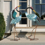 36.8" Metal Crane Statue, Blue Heron Decor Handcrafted - Image 5