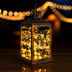 Solar Lantern Outdoor, Garden Hanging Lantern Solar Powered - Glass Waterproof Brushed Copper Solar Table Lantern Decorative Lights Flash and Steady-on Modes for Patio, Backyard, Garden by SUNWIND
