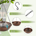 13" Metal Hanging Bird Bath with Chains and Hook - Image 4
