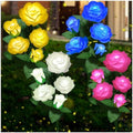 Solar Flower Lights Outdoor - Upgraded New Material Two Modes Realistic LED Solar Powered Waterproof Lights with 5 Roses, Solar Decorative Stake Lights for Garden (Multicolor, 4 Pack) by LightYourLife