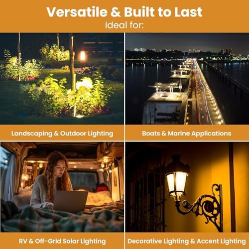 6 Pack - G4 JC 2 Pin Fire Effect Capsule 12 Volt Light Bulb l 12V 1300K Flaming Lamp For Low Voltage Power Supply Landscape Marine Solar Off Grid Decoration Lighting Track Xenon Halogen Replacement - Image 5