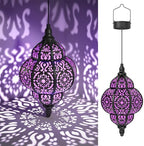 Hapjoy Hanging Solar Lights Outdoor Garden Decor Solar Lantern Waterproof Plastic Moroccan Outdoor Decorations for Patio Pathway Yard Backyard Garden Decorative (1, Purple) by Hapjoy