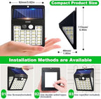 Solar Lights Outdoor, 72 LED Motion Sensor Wall Light, IP65 Waterproof and 3 Lighting Modes, Solar Powered Security Wireless Light Outside for Patio, Garden, Fence, Porch, Front Door(6 Packs) - Image 3