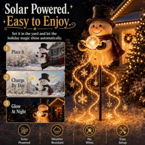Solar Christmas Bell Lights, Cascading Waterfall Garden Stake Decor - Image 3