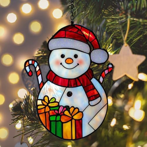 Cute Snowman Acrylic Suncatcher - Image 6