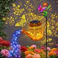 Butterfly Solar Lights Outdoor Waterproof, Solar Watering Can Lights with Shepherd Hook, Metal Hanging Lantern Garden Decor Yard Outside Patio Lawn, Gifts for Mom Grandma Women Birthday by ANGMLN