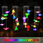 Baquler 4 Pcs Solar Wind Chimes for Outside Hummingbird Angel Butterfly Dragonfly Waterproof Hanging Solar Lights for Patio Garden Yard Porch Outside Gifts for Mom Grandma Women - Image 5