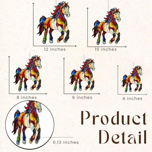 Mystical Horse Acrylic Suncatcher 12 Inches, Halloween Decoration Indoor Outdoor, Bedroom Porch Decor, Stained Glass Effect Window Hanging, Spiritual Horse Ornament, Horse Lover Gift for Her - Image 3