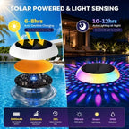 Solar Powered Floating Pool Lights with Rotating Motor – 7.6" Self-Spinning RGB Color-Changing Lights for Above Ground Pools. IP68 Waterproof. Perfect for Parties, Night Swim, Backyard – 2 Pack. - Image 3