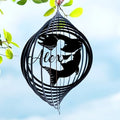 Personalized Wind Spinner Sublimation Hummingbird Custom Name Flowers Metal Art Laser Cut Design 3D Decor for Garden Yard Outdoor Indoor Lawn Patio Porch Birds Lover Presents (Fishing) by Handmadetneonsign