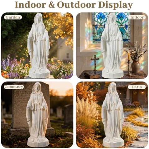 25'' Virgin Mary Statue with Bird Feeder Garden Decor Outdoor - Image 7