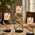 Cute Squirrel Flameless Candles with Remote Timer, Battery Operated Maple Leaf Flickering LED Electric Pillar Candles Set of 4 Thanksgiving Decorations - Image 4