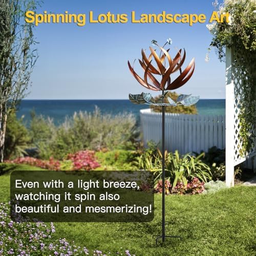 LimeHill Wind Spinner for Yard and Garden - Large Metal Kinetic Wind Sculptures for Outdoor Decorations (24 X 84 Inches) - Image 6