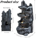 HEVIRGO Outdoor 6-Tiers Cascading Rock Water Fountain | with LED Light | Realistic Appearance Outside Patio Water Features Fountain | for Patio Backyard Porch and Home Art Decor Outdoor Fountains - Image 2