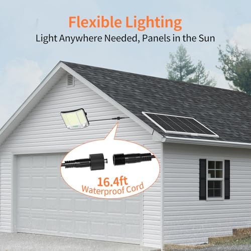 intelamp Solar Flood Lights Outdoor Waterproof, 20000mAh 4000LM Linkable - Image 4