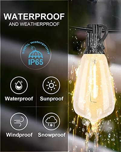 Lightdot 400FT Outdoor String Lights, LED Bistro String Lights with Shatterproof ST38 Bulbs, 2200K Dimmable, Waterproof Hanging Lights for Porch, Party, Garden, Backyard, Balcony - ETL Listed - Image 4