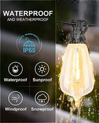 Lightdot 300FT Outdoor String Lights, LED Bistro String Lights with Shatterproof ST38 Vintage Bulbs, 2200K Dimmable, Waterproof Hanging Lights for Porch, Deck, Garden, Backyard, Balcony - ETL Listed - Image 4