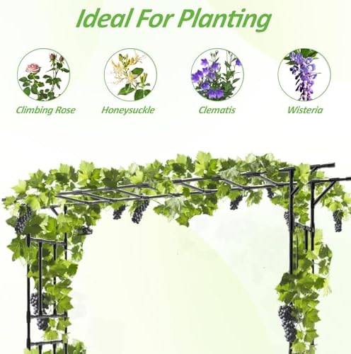 Garden Arch Trellis100.4 L×85.4" H Sturdy & Rustproof Flat Top Garden Arch - Image 5