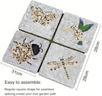 GZHERVICES Garden Decor, Double Footprint Stepping Stones, Pebble Path Stones, Outdoor Decorative Commemorative Stepping Stones, Handcrafted Outdoor Courtyard Lawn Path Accents(Multi-Colored-D) - Image 3