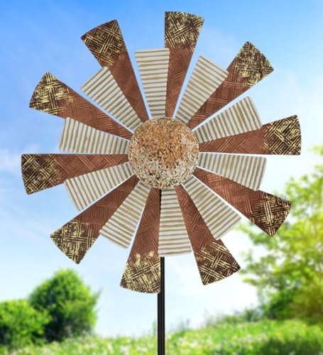 Regal Art & Gift Wind Spinner, Outdoor Metal Kinetic Yard Art with Stake - Image 3
