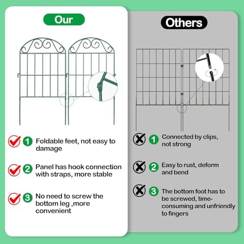 ADAVIN Collapsible Garden Fencing 24 inch high, 10 Panels Animal Barrier - Image 3