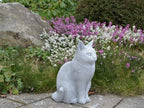 Cat Garden Statue Cat Memorial Indoor Outdoor Sculpture Cement Cat Figurine Kitten Stone Figure Concrete Backyard Lawn Decor - Image 4