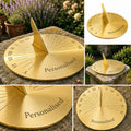 Personalised Brass Sundial, Custom Engraved Garden Sundial Clock, Wedding Gift Custom Outdoor Garden Decor (Brass, 8 INCH) by Custom