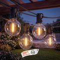 50FT G40 LED Outdoor String Lights, 50+2 Shatterproof Bulbs, Black Wire by Abeja